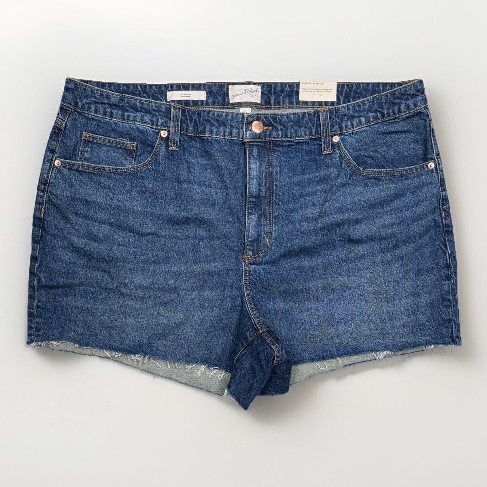 Universal Thread Shorts Womens Plus 22W Vintage Midi Blue Denim Measures W43